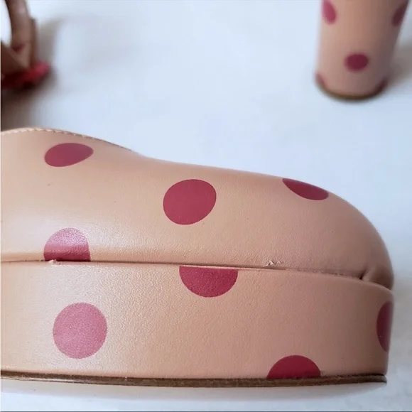 Valentino Red (V) Polka Dot Ankle Strap Platform Pumps🛑SOLD🛑 - Picture 5 of 10
